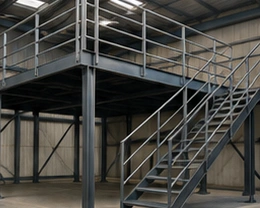 Plataforma con escalera para operación industrial